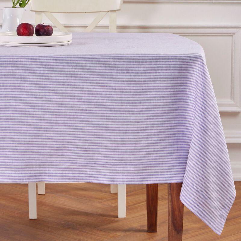 Solino Home 100% Pure Linen Tablecloth | Narrow Stripe