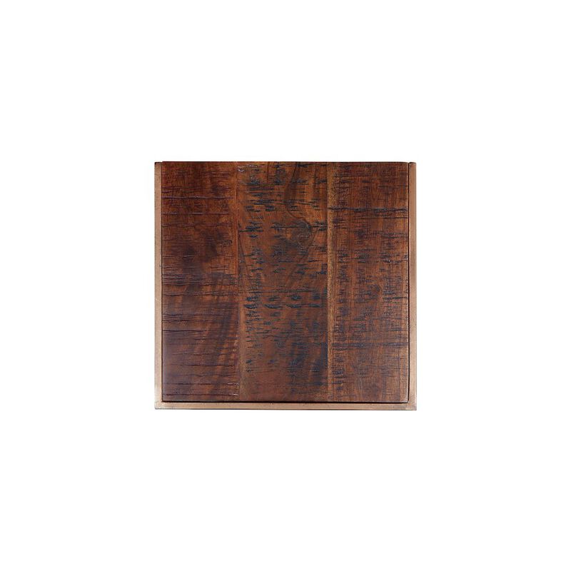 Jofran Global Archive Distressed Acacia and Stainless Steel C Table