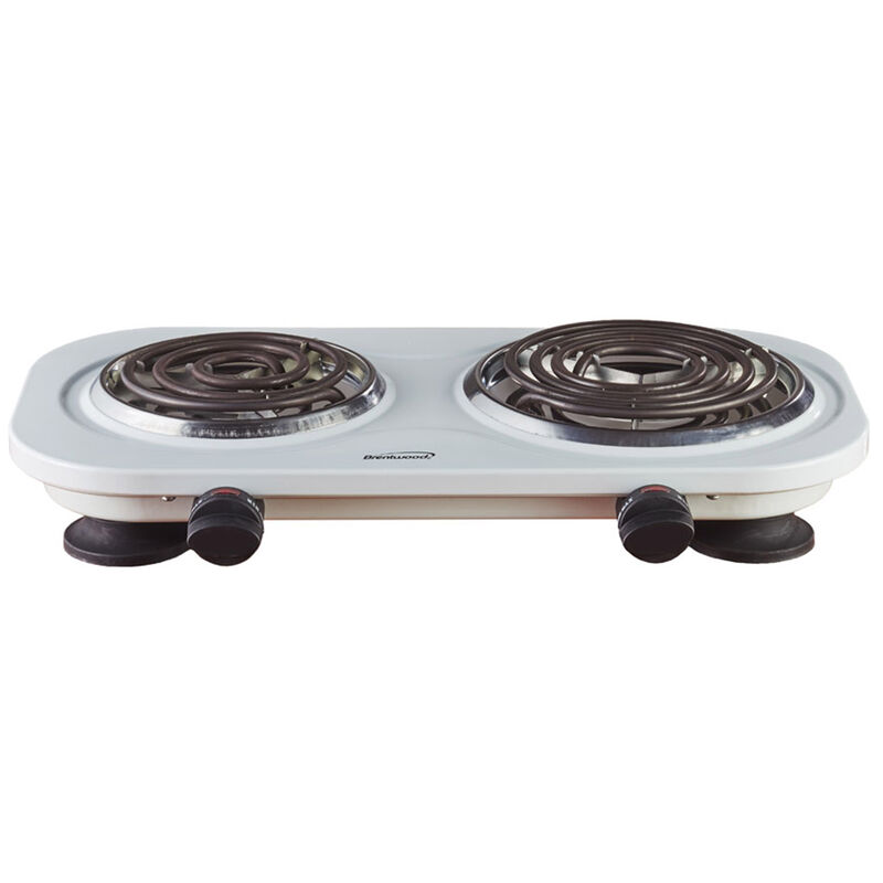 Brentwood Electric 1500W Double Burner - White