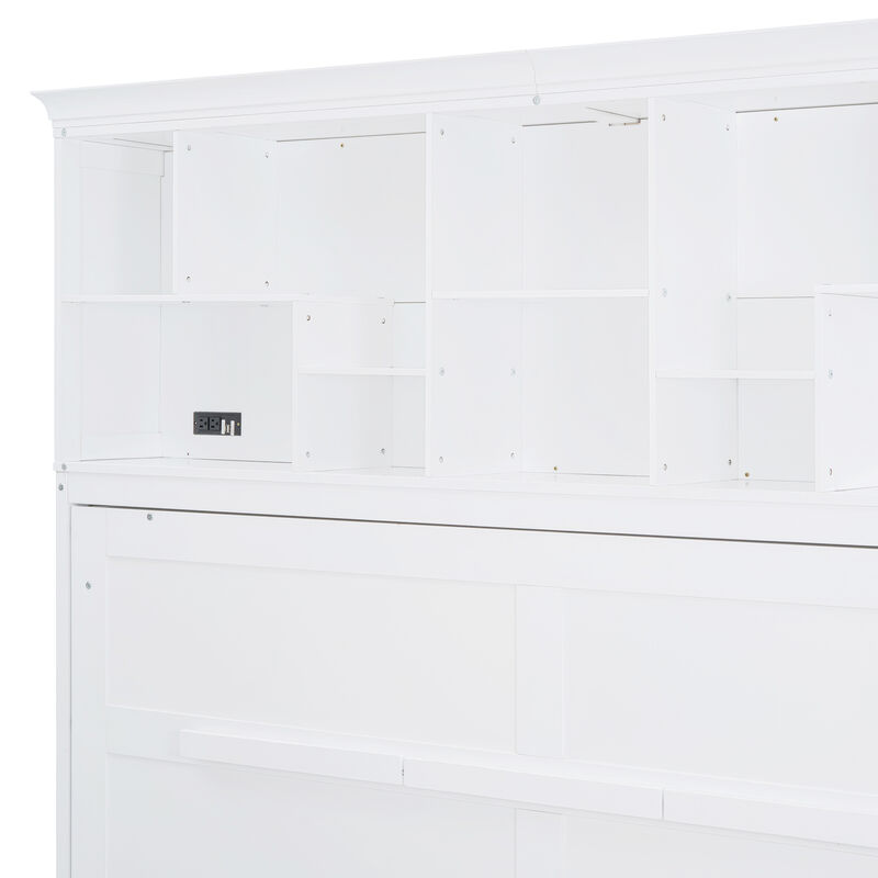 Merax Murphy Bed Wall Bed with Storage Shelves