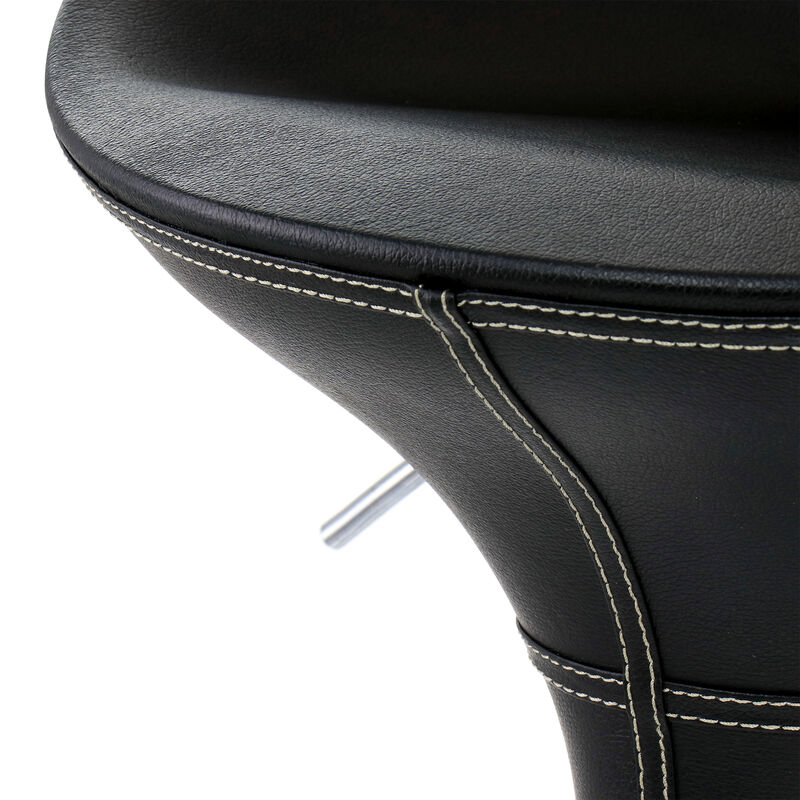 Elama 2 Piece Adjustable Plastic Bar Stool in Black with Chrome Base