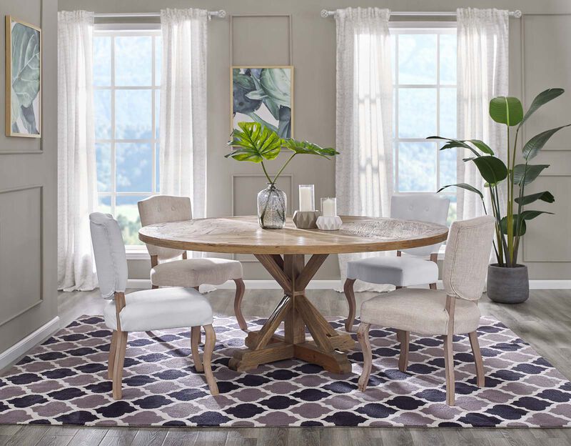 Modway - Stitch 71" Round Pine Wood Dining Table Brown