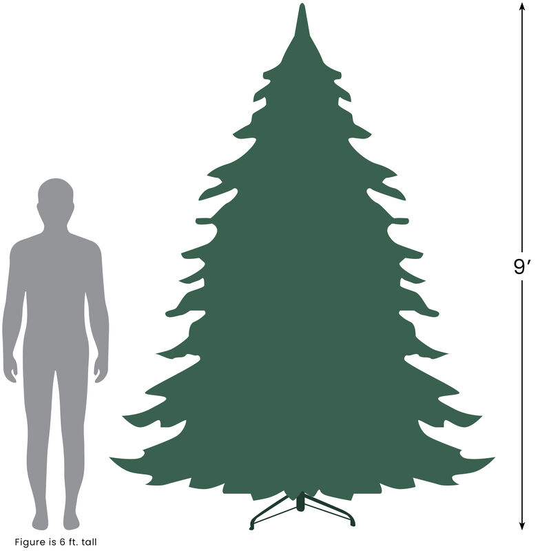9' Pre-Lit Full Frosted Butte Fir Artificial Christmas Tree - Clear Lights