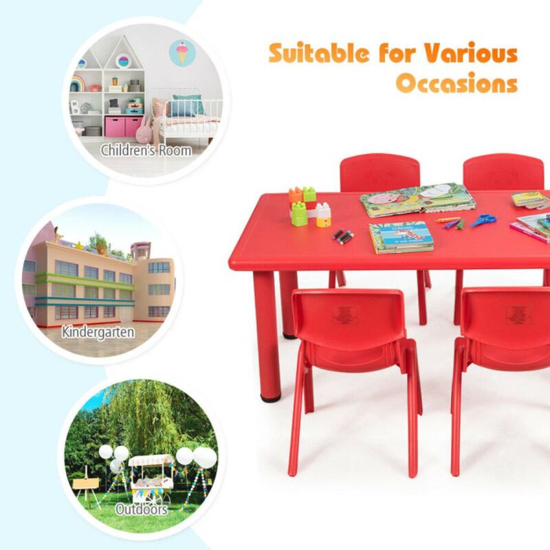 Hivvago Kids Plastic Rectangular Learn and Play Table