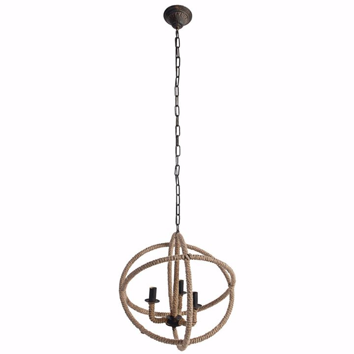 Impressive Cade 3 Light Roped Chandelier-Benzara
