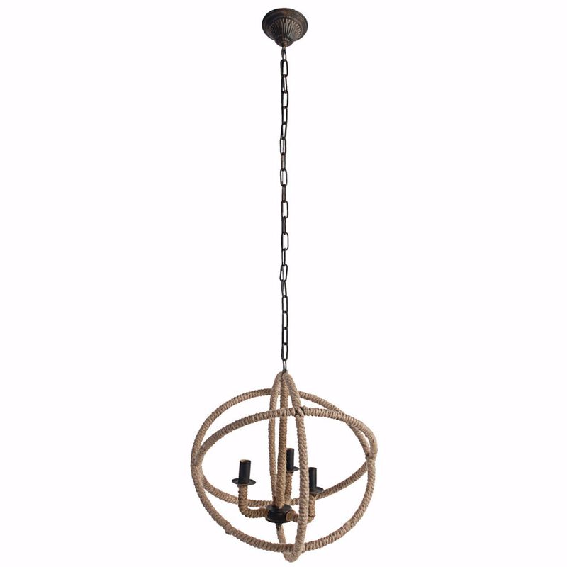 Impressive Cade 3 Light Roped Chandelier-Benzara