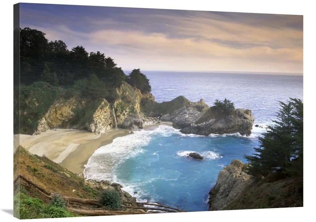 McWay Cove and McWay Falls, Julia Pfieffer-Burns State Park, California-Canvas Art-40x30