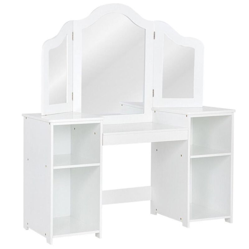Hivvago Kids Tri Folding Mirror Makeup Dressing Vanity Table Set