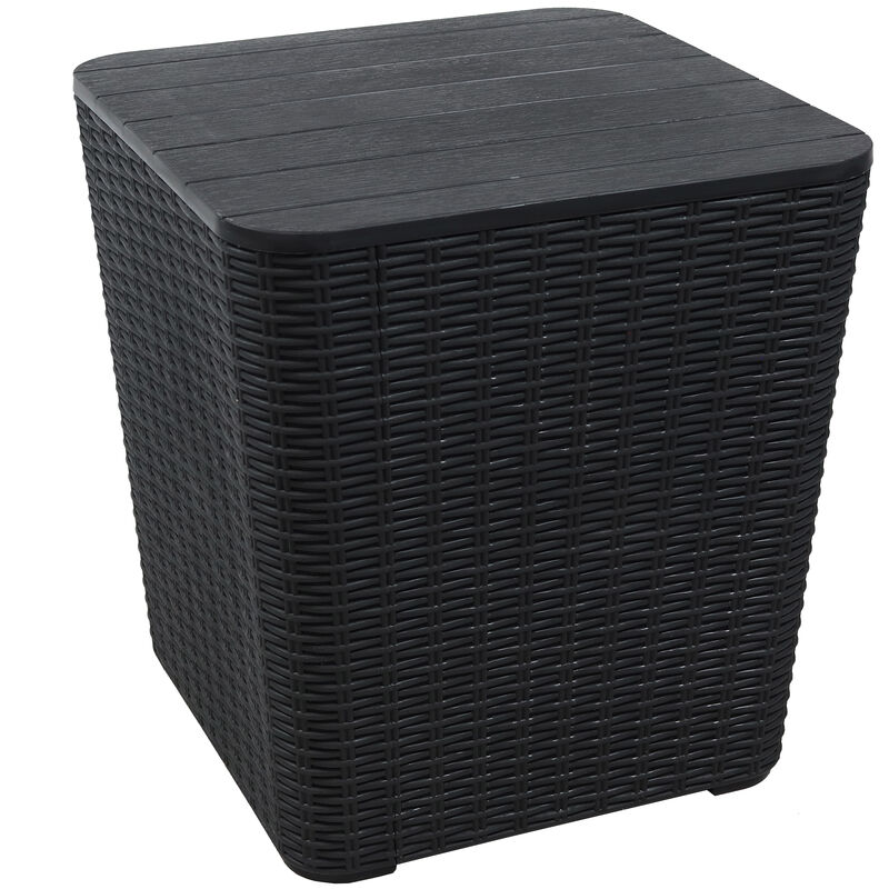 Sunnydaze 11.5 gal Faux Rattan Outdoor Storage Box