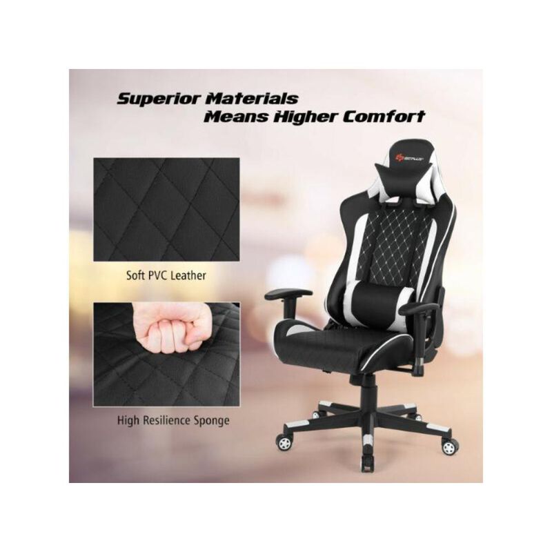 Hivvago Massage Gaming Chair with Lumbar Support and Headrest