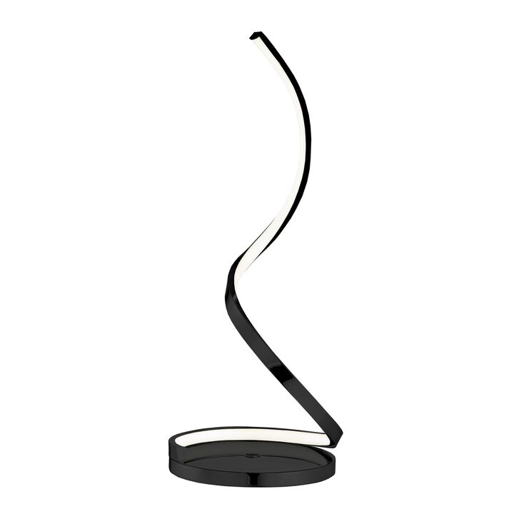 Modern Spiral Table Lamp Chrome Metal Dimmable Integrated LED