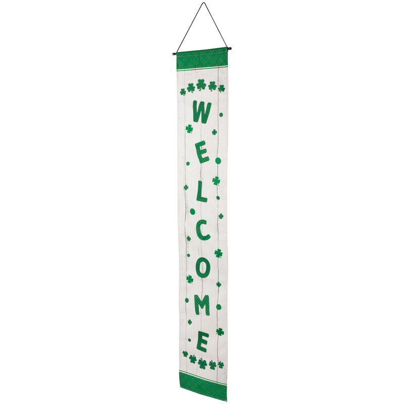 Set of 2 Welcome St. Patrick's Day Porch Door Hanging Banners 71"