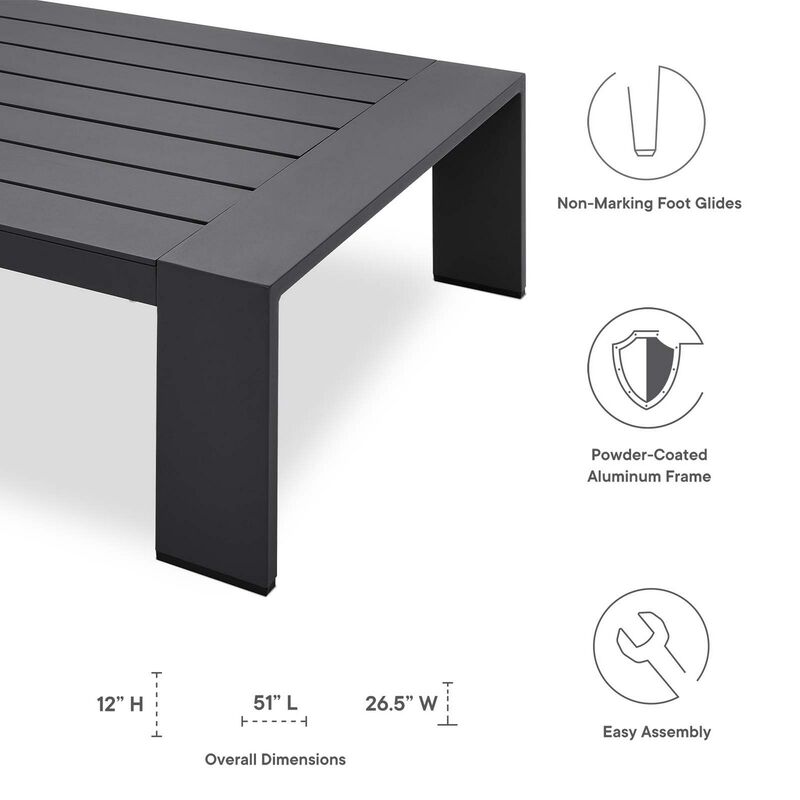 Tahoe Outdoor Patio Powder-Coated Aluminum Coffee Table-Benzara