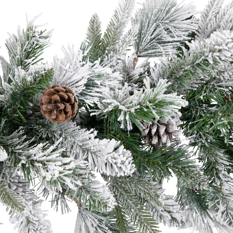9' x 14" Flocked Rosemary Emerald Angel Pine Artificial Christmas Garland - Unlit
