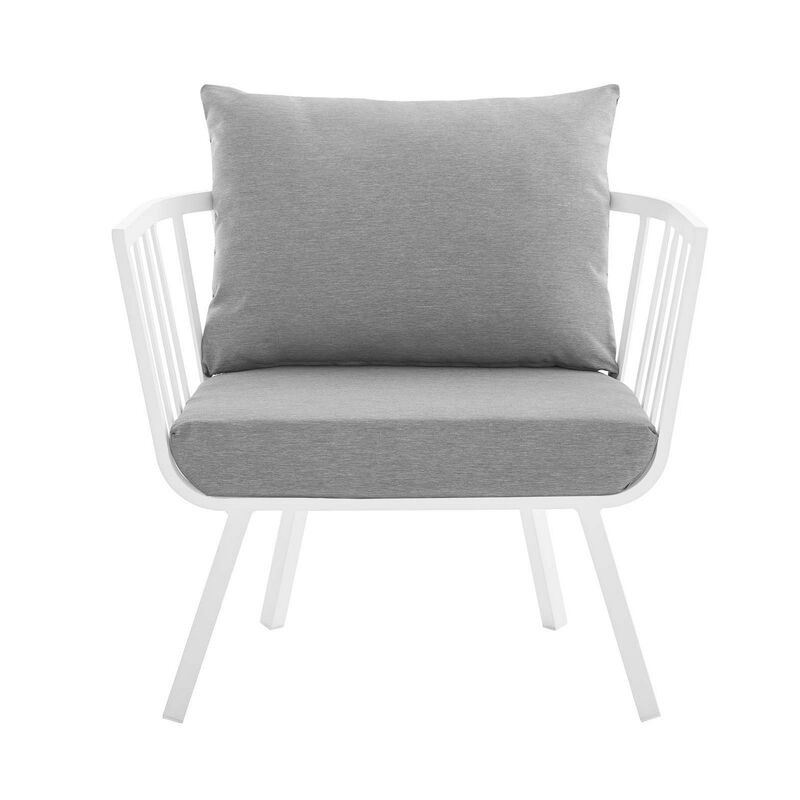 Riverside Outdoor Patio Aluminum Armchair Set of 2-Benzara