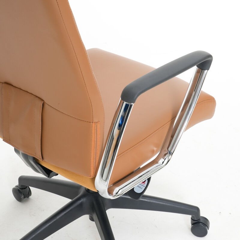 LeisureMod Hilton Modern High Back Leather Conference Office Chair with Adjustable Height & Swivel – Ergonomic and Stylish Office Seating