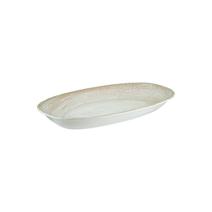 Patera 13" x 7.5" x h:1.5" Oval Decorated Porcelain Platter
