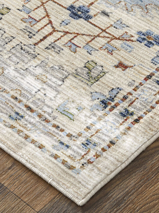 Melrose 39P5F 2' x 3' Tan/Blue/Red Rug