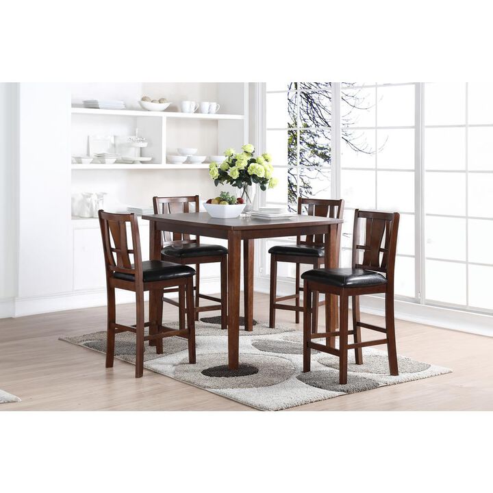 New Classic Furniture Furniture Dixon 5-Piece Counter Height Dining Set in Dark Espresso