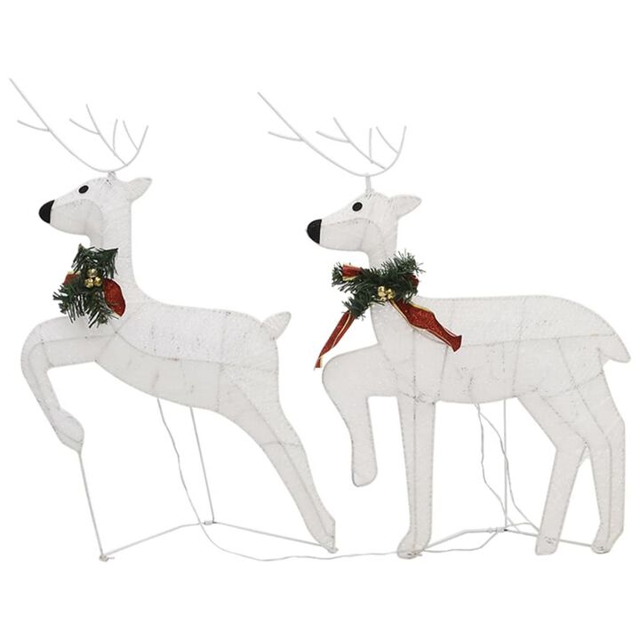 Garden 6pc Reindeer Christmas Decoration Set, 120 LEDs, Cool White - Benzara