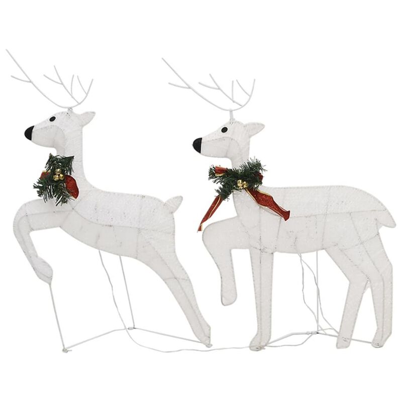 Garden 6pc Reindeer Christmas Decoration Set, 120 LEDs, Cool White - Benzara