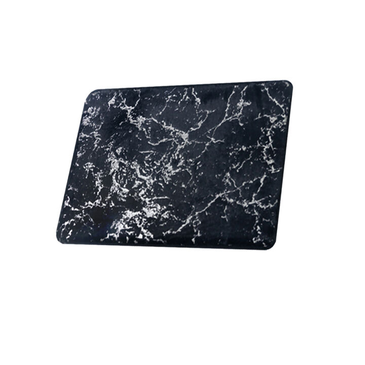 RT Designers Collection Galactic Rabbit Fur Premium Foam Rug 17" x 24" Navy with Silver Foil