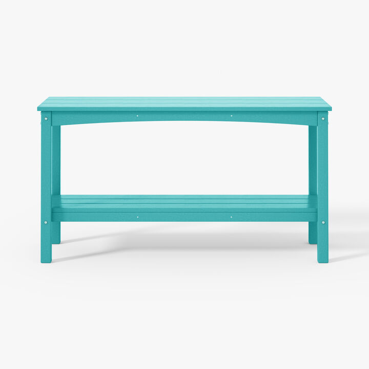 WestinTrends 55" Outdoor Patio HDPE Adirondack 2-Tier Shelf Console Table