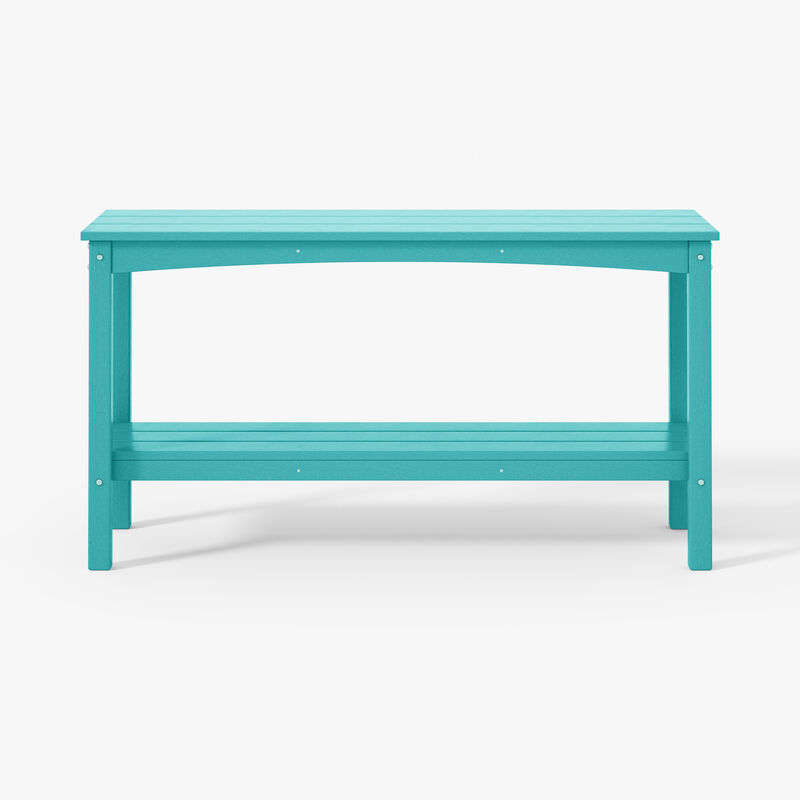 WestinTrends 55" Outdoor Patio HDPE Adirondack 2-Tier Shelf Console Table
