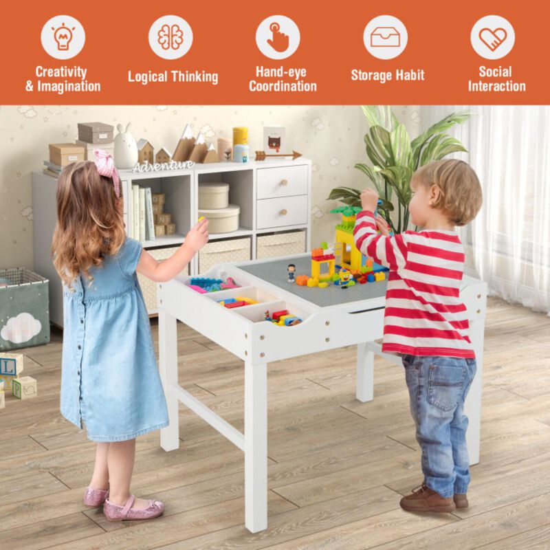 Hivvago Wooden Kids Multi Activity Play Table with Storage Paper Roll