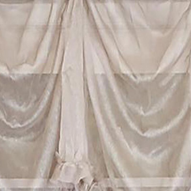 RLF Home Luxurious Modern Design Classic Sheers Victory Swag 3-Scoop Window Valance 50" x 25" Taupe