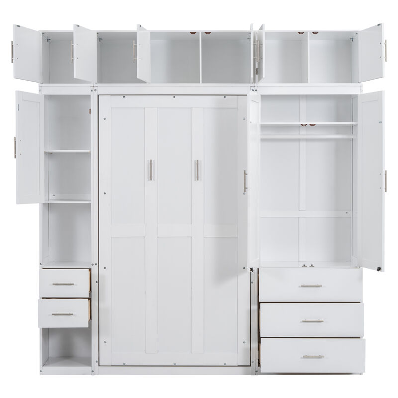 Merax Murphy Bed with Lockers and Wardrobes