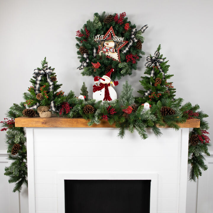 9' x 12" Mixed Green Beaver Pine Artificial Christmas Garland  Unlit
