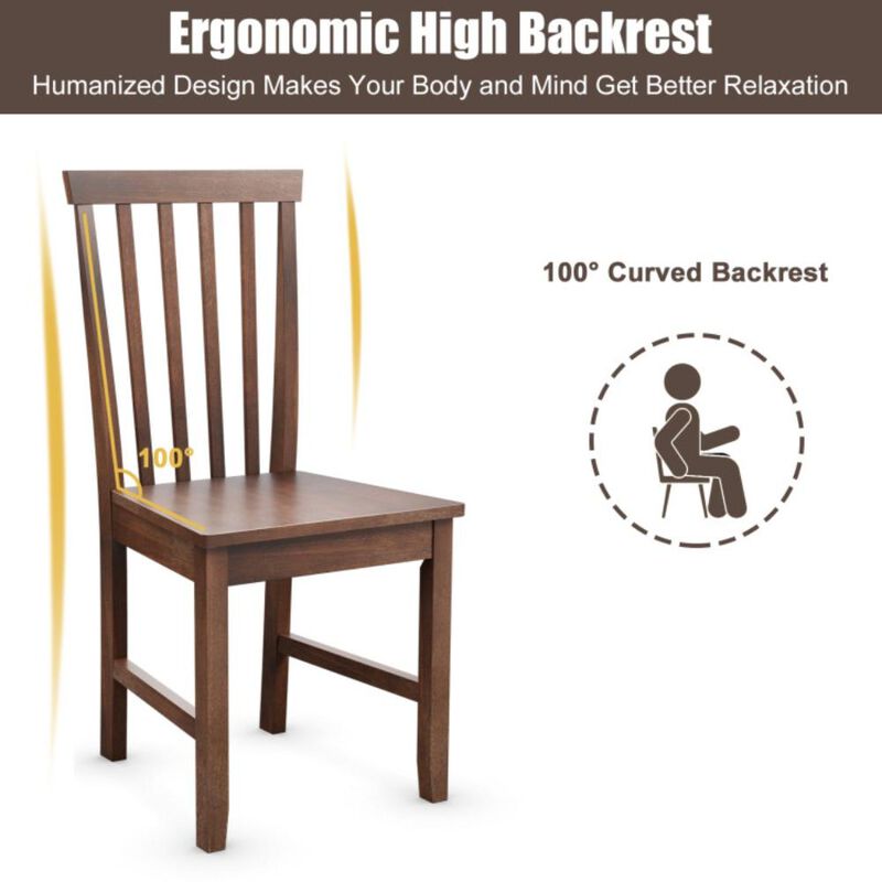 Hivvago Set of 2 Dining Chairs with Solid Wooden Legs