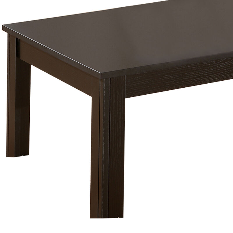 3 Piece Occasional Table Set, 1 Coffee Table, 2 End Tables, Brown Wood-Benzara