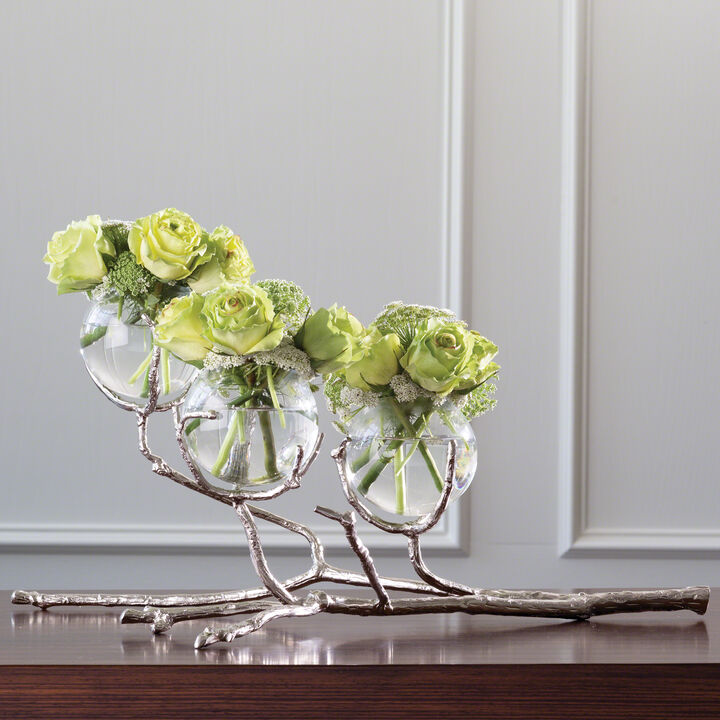 Twig 3 Vase Holder-Silver