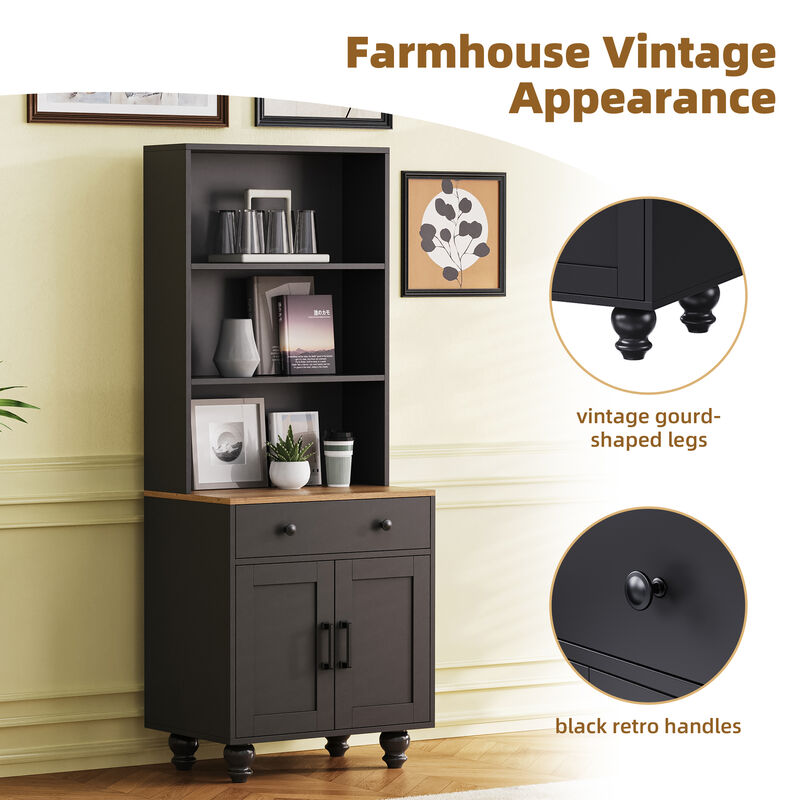 Merax Farmhouse Storage Cabinet with 4 Gourd-Shaped Legs