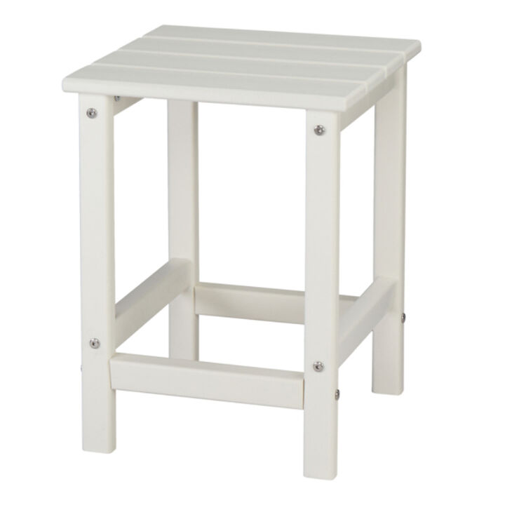 HDPE Square Side Table with Single Layer Design for Home or Garden