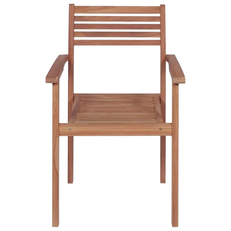 vidaXL Stackable Garden Chairs with Cushions 8 pcs Solid Teak Wood