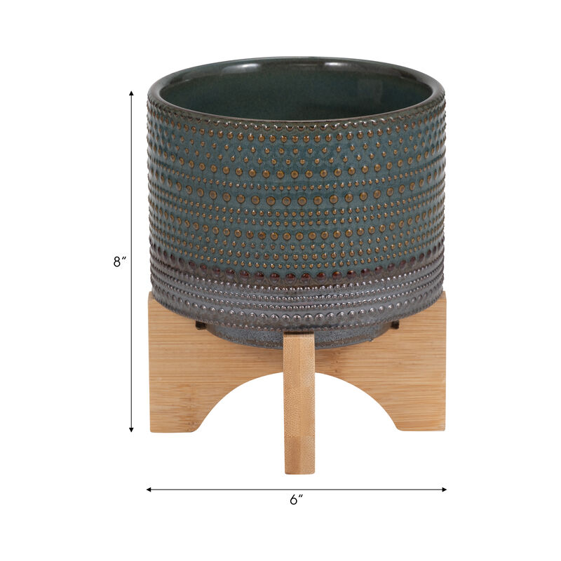 5" Dotted Planter W/Stand