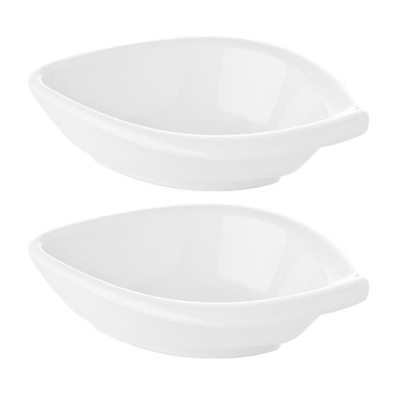 Porcelain Hawaii 9.5" x 7.5" x h:1.5" 14 oz. Oval White Porcelain Deep Plate (Set of 2)