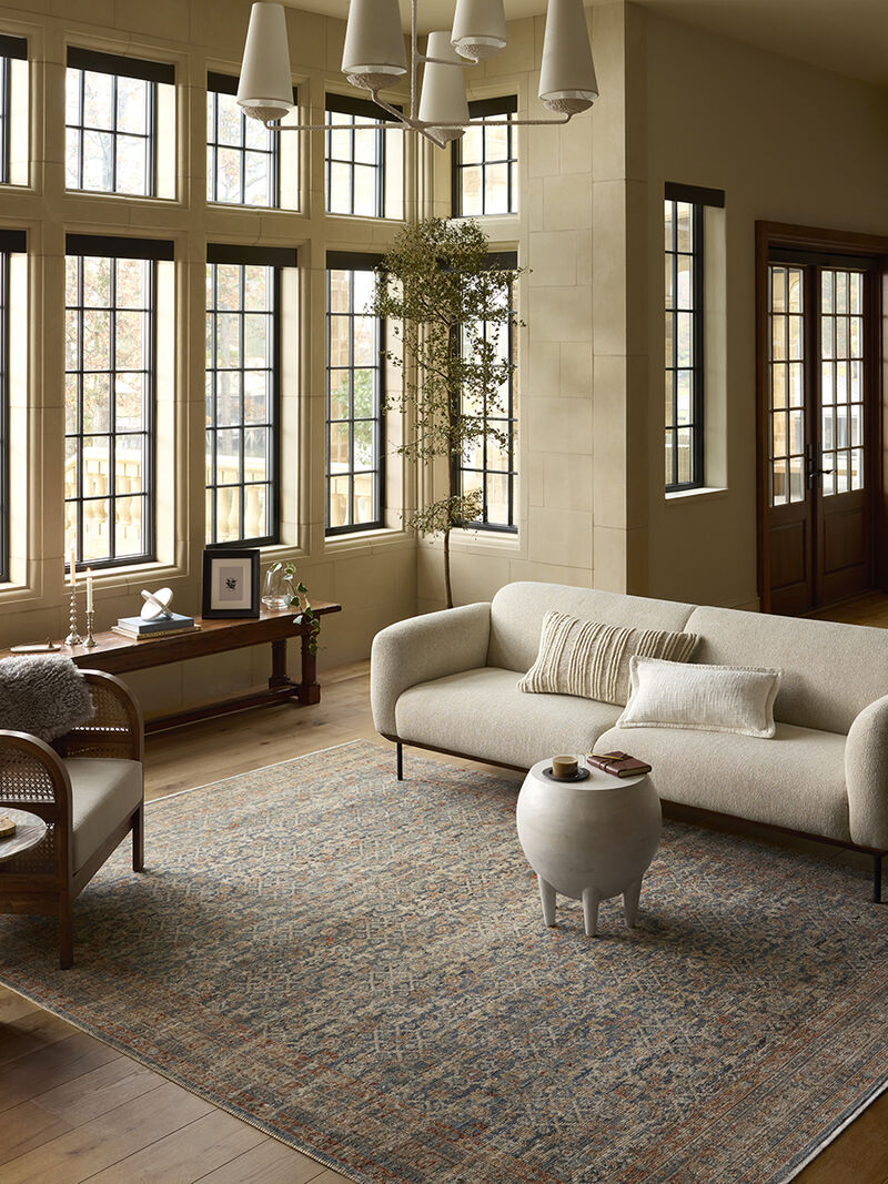 Heritage HER-12 Blue / Rust 18" x 18" Sample Rug by Patent Pending