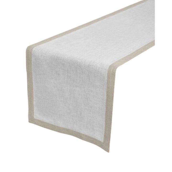 Solino Home 100% Pure Linen Table Runner 14 x 108 Inch | Classic