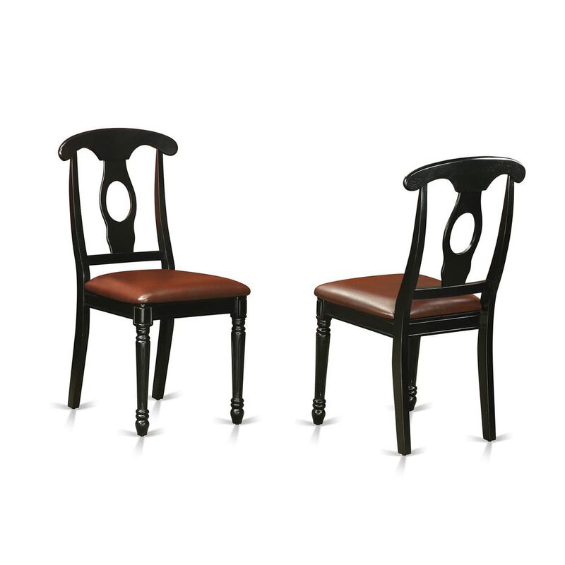 East West Furniture Kenley  Nappoleon-Styled  Dining  room  Chair  with  faux  leather  upholstered    Seat,  Set  of  2