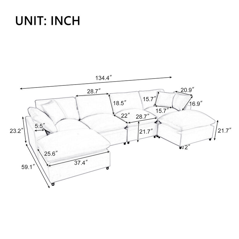 Merax Modern U-Shape Sectional Sofa