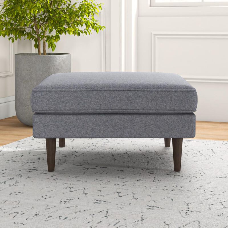 Ashcroft Furniture Co Amber Mid-Century Modern Square Upholstered Ottoman