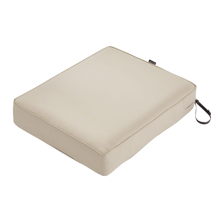 Classic Accessories Montlake FadeSafe Water-Resistant 25 x 27 x 5 Inch Outdoor Chair Cushion, Antique Beige, Outdoor Chair Cushions, Patio Chair Cushions, Patio Cushions