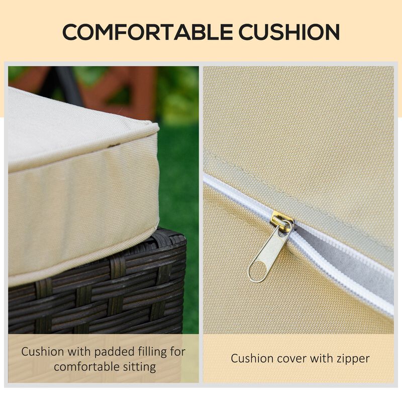 Versatile Sun Lounger: Adjustable PE Rattan Chair with Washable Cushion