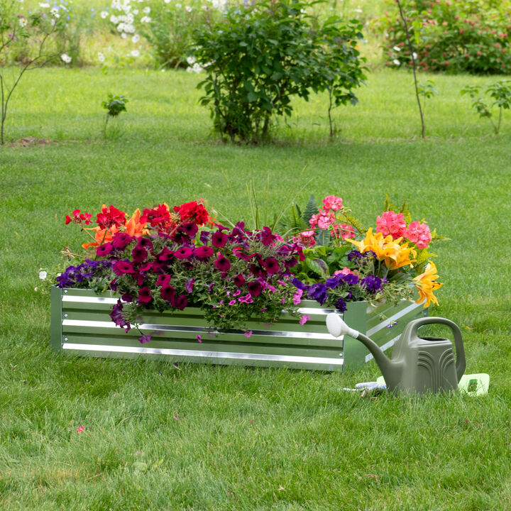 4x4 ft (1.2x1.2 m) Galvanized Steel Square-Shaped Raised Garden Bed