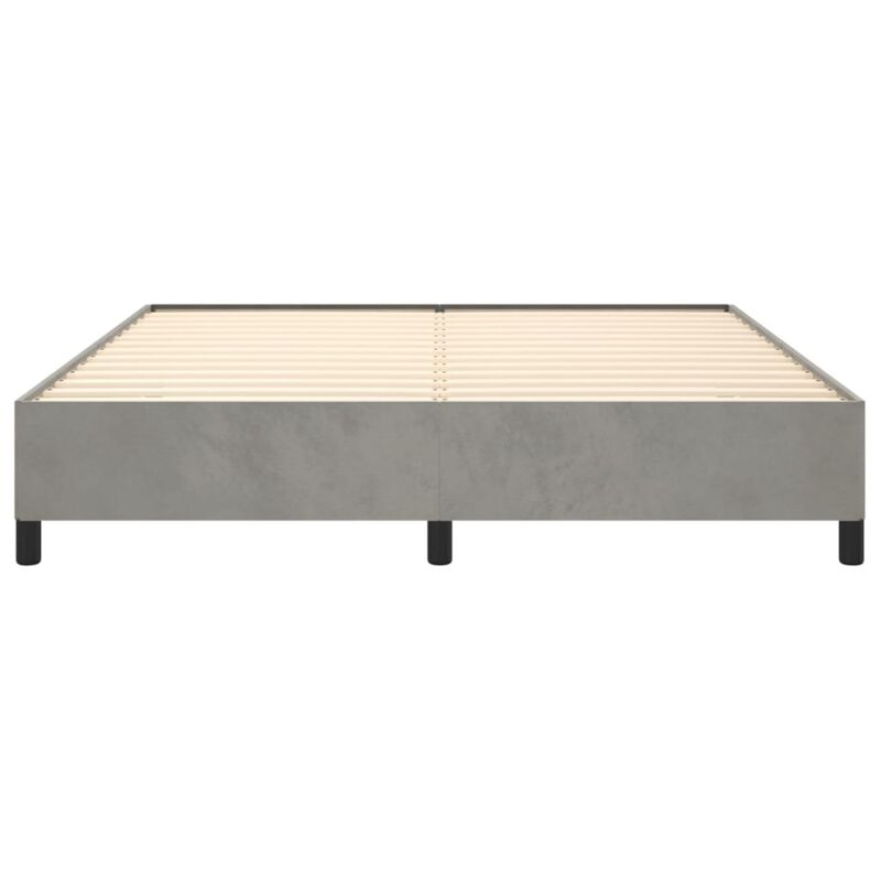 vidaXL Light Gray Velvet California King Bed Frame - Modern, Durable & Easy-to-Assemble - Enhances Sleep Quality