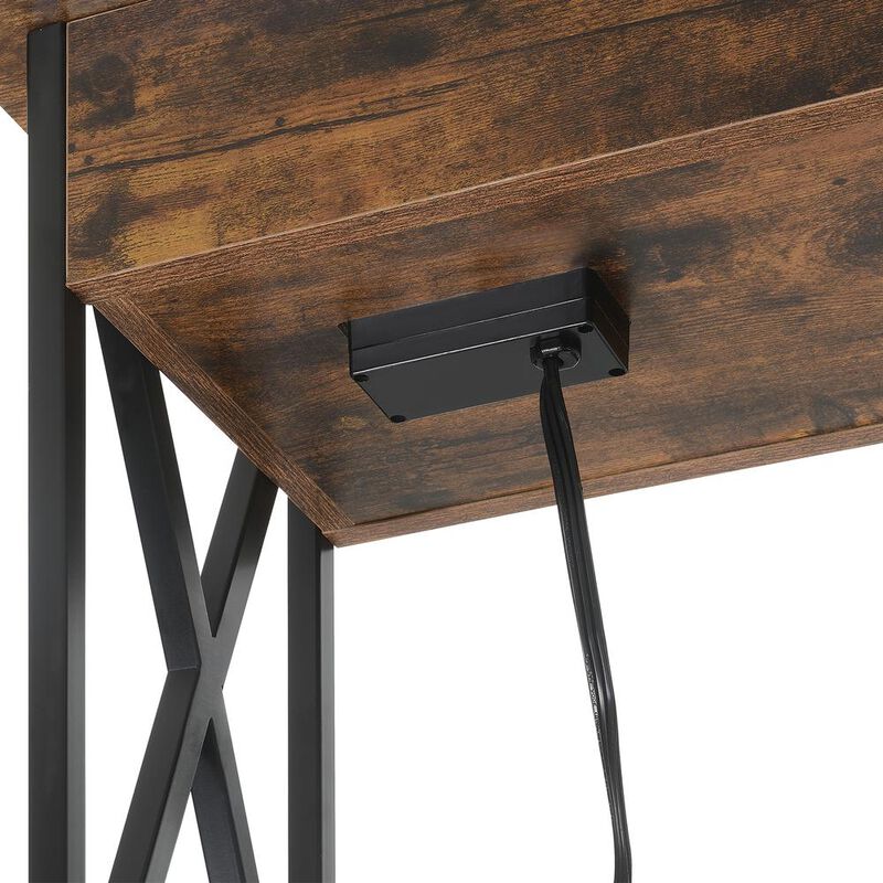 Convience Concept, Inc. Tucson Flip Top End Table with Charging Station and Shelf